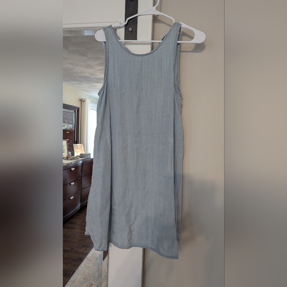 Light Blue Denim Sleeveless Dress